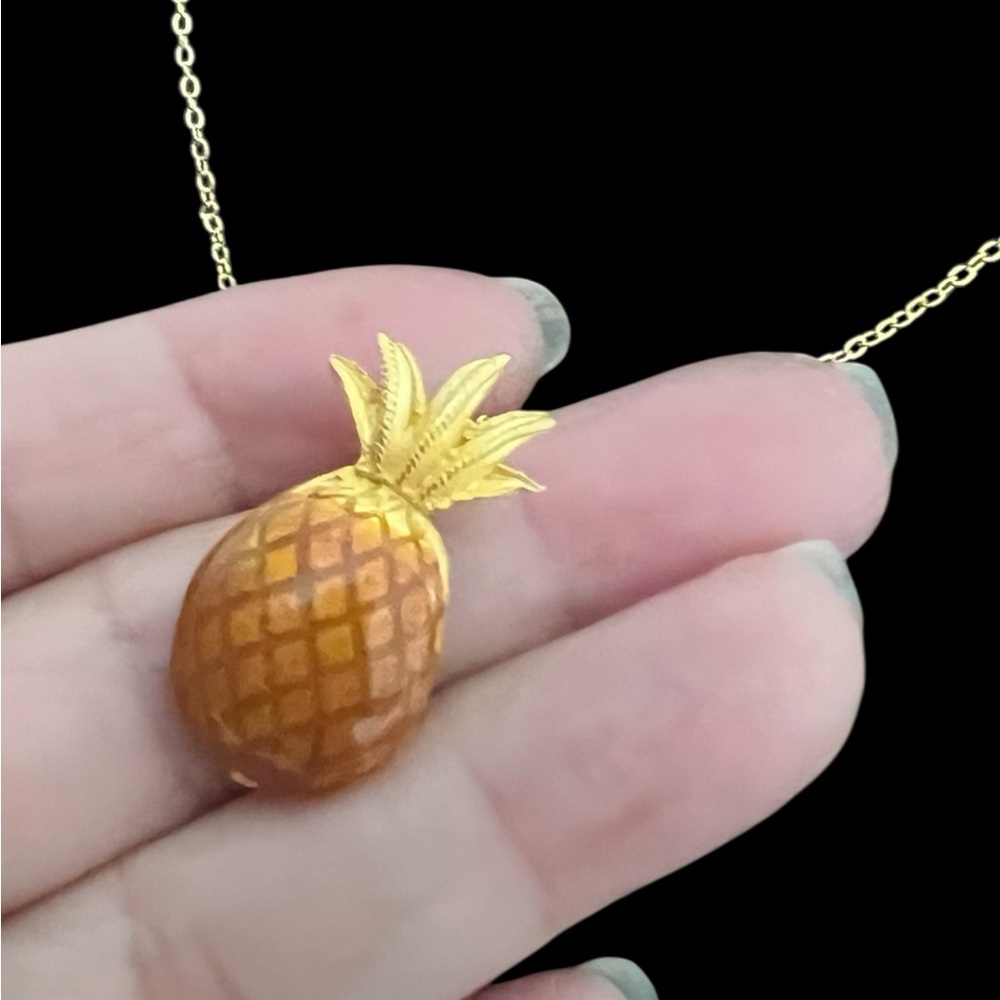 Gold Pineapple Pendant Necklace